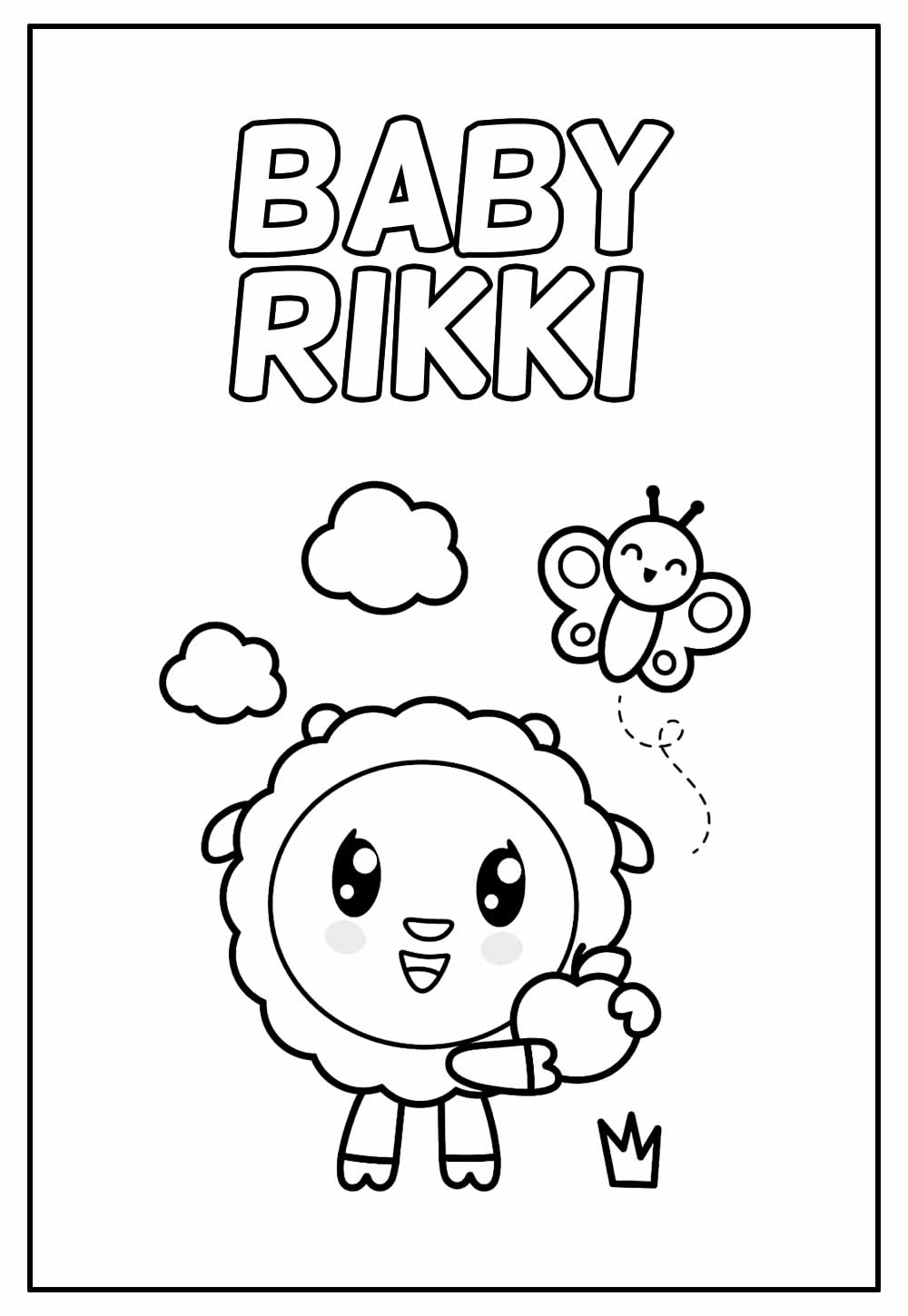 Desenho Educativo do Baby Rikki para pintar