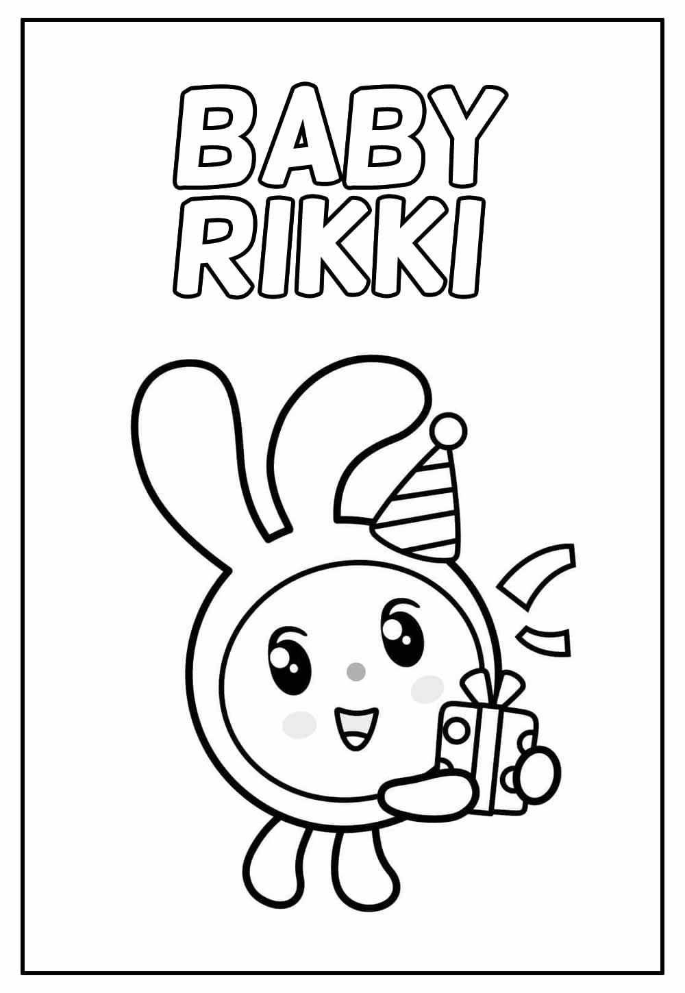 Desenho Educativo do Baby Rikki para colorir