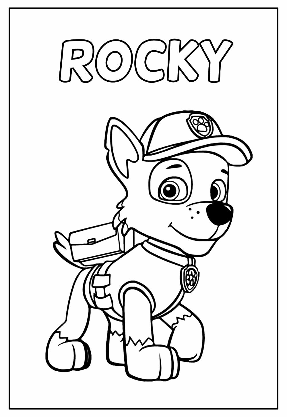 Patrulha Canina Rocky para colorir - Imprimir Desenhos