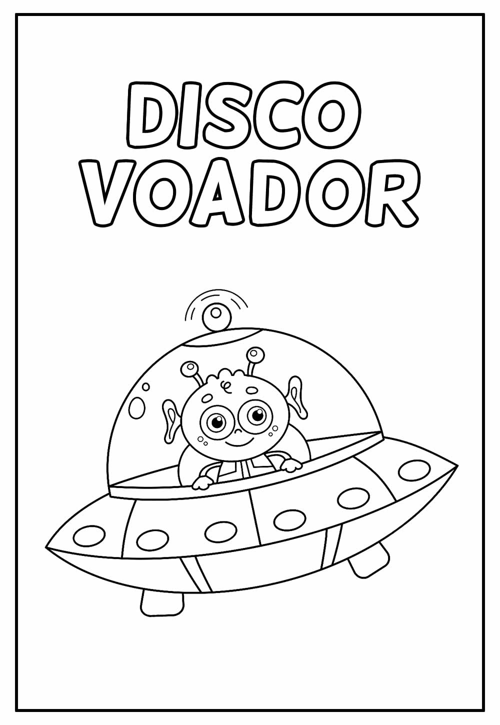 Desenho Educativo de Disco Voador para colorir