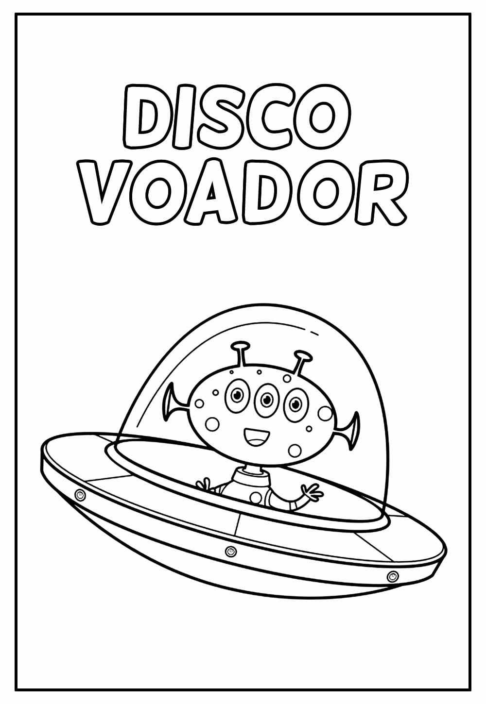 Desenho Educativo de Disco Voador para colorir