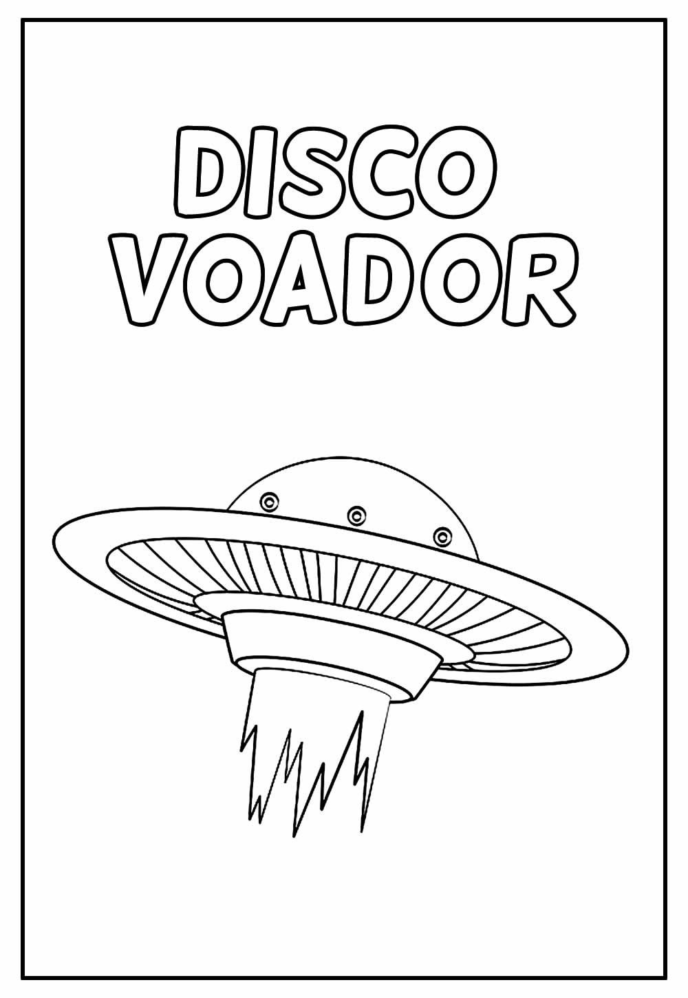 Desenho Educativo de Disco Voador para pintar