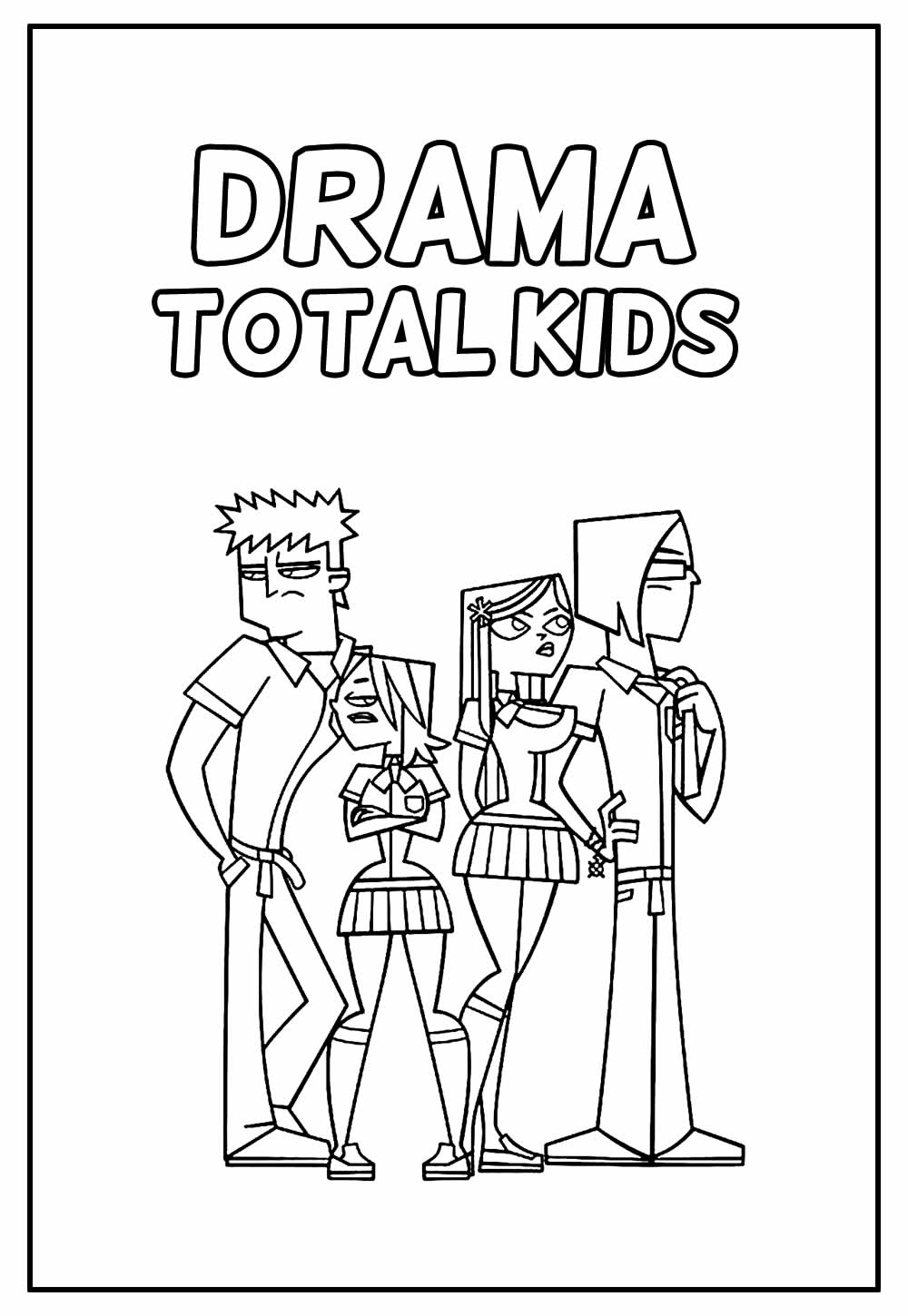 Desenho Educastivo de Drama Total Kids para pintar
