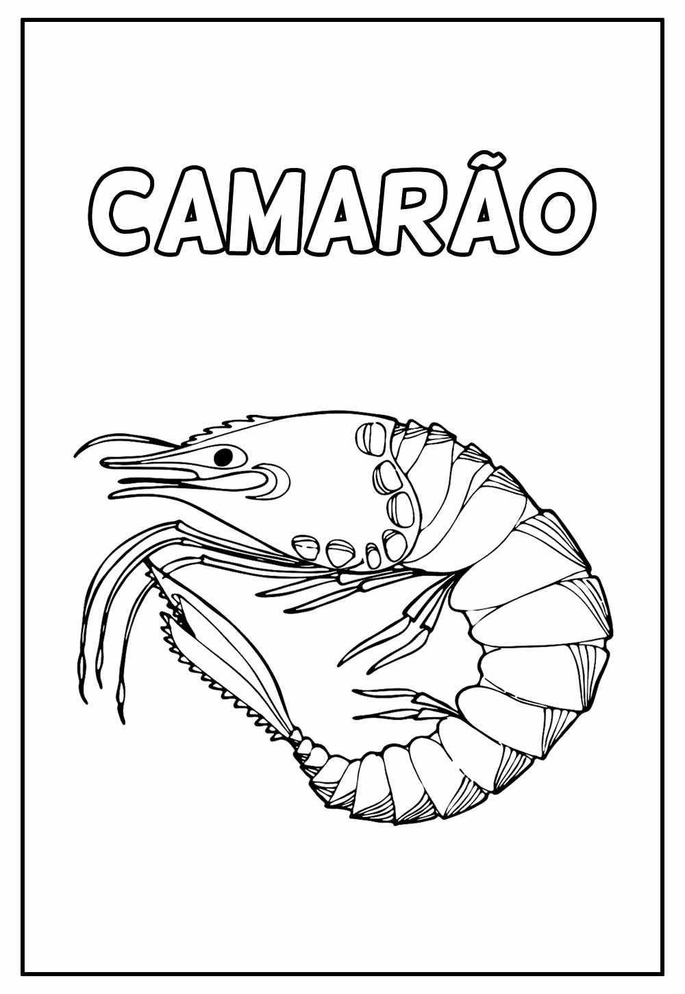 Desenho Educativo de Camarão para colorir