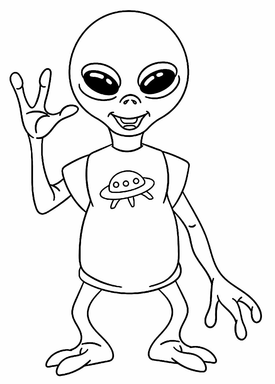 Desenho de Alien com uma arma para Colorir - Colorir.com