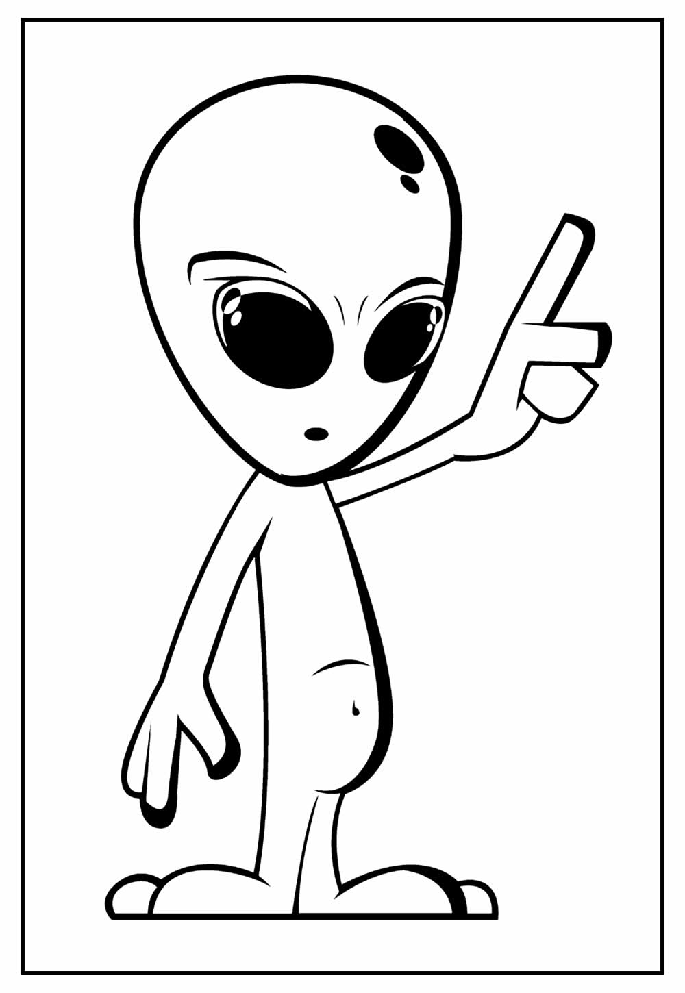 Página para colorir com ufo alien imagem vetorial de Sybirko