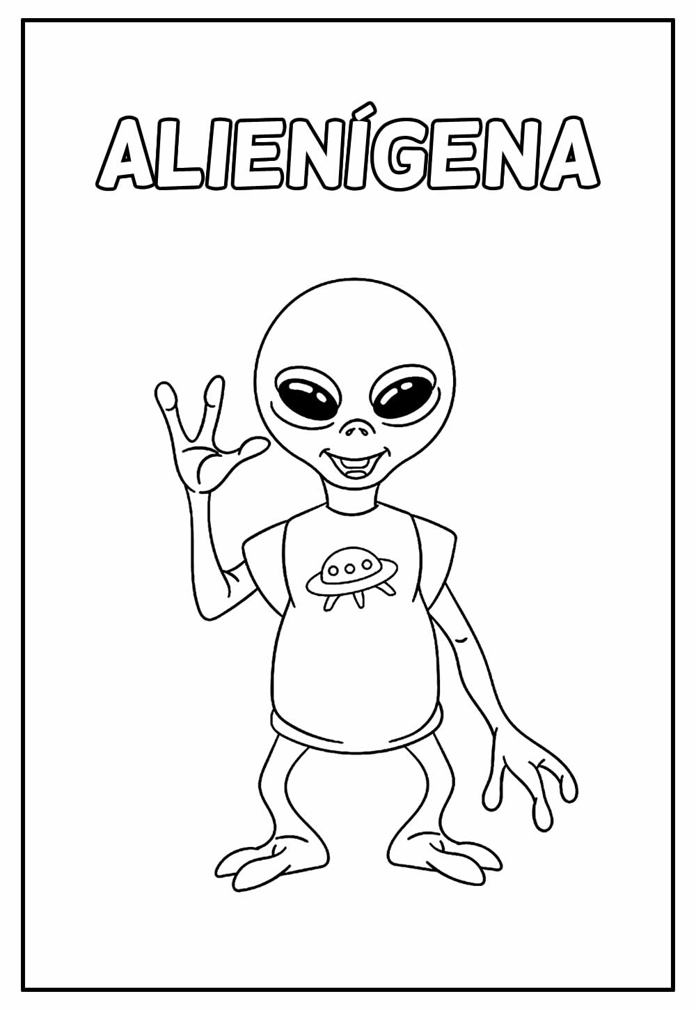 Desenhos animados aliens conjunto para livro de colorir fotomural •  fotomurais galáctico, ficção científica, coloração