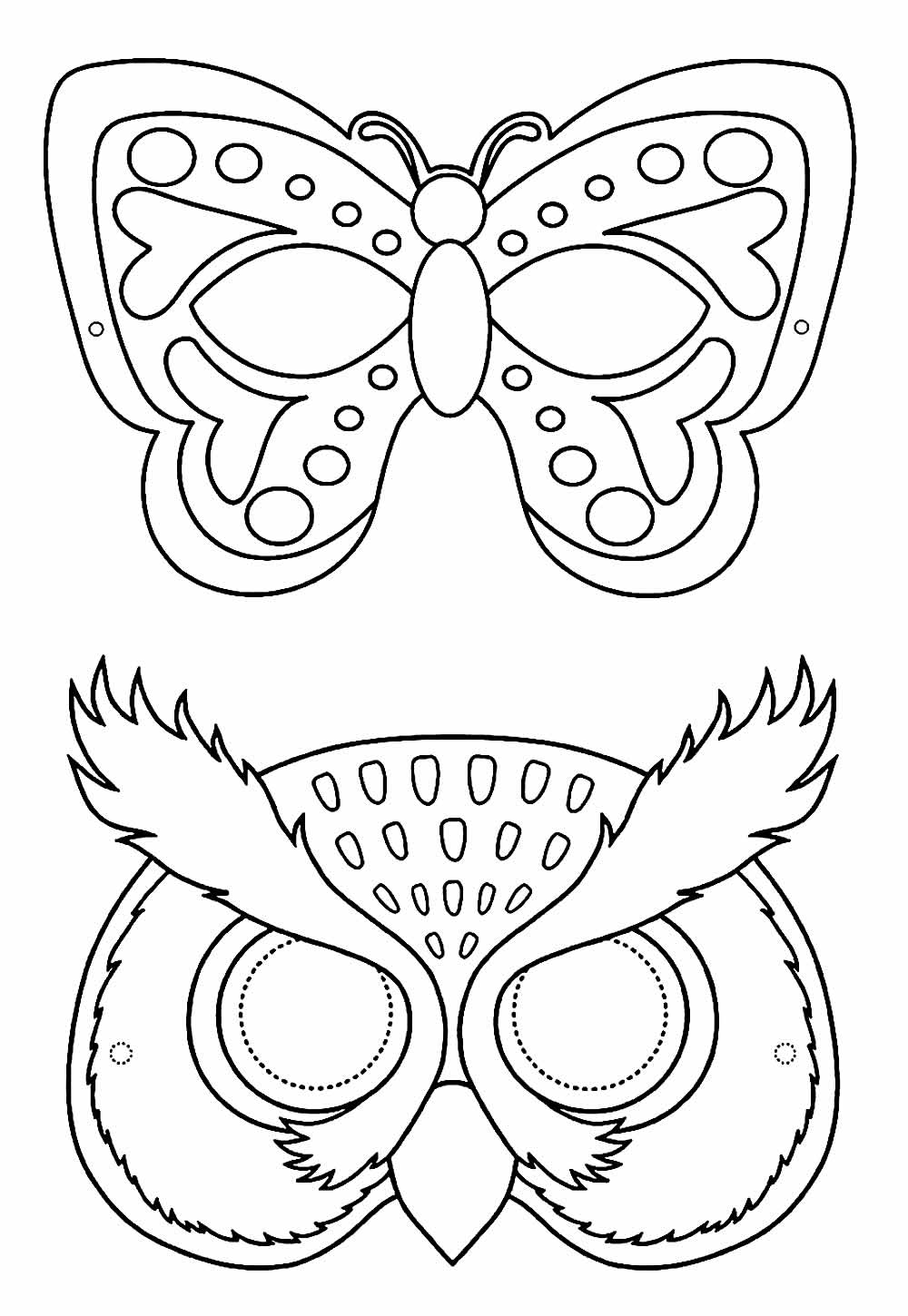 Desenhos de Máscaras de Carnaval para colorir