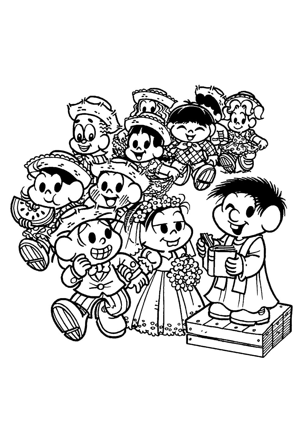 Desenho de Chico Bento para pintar