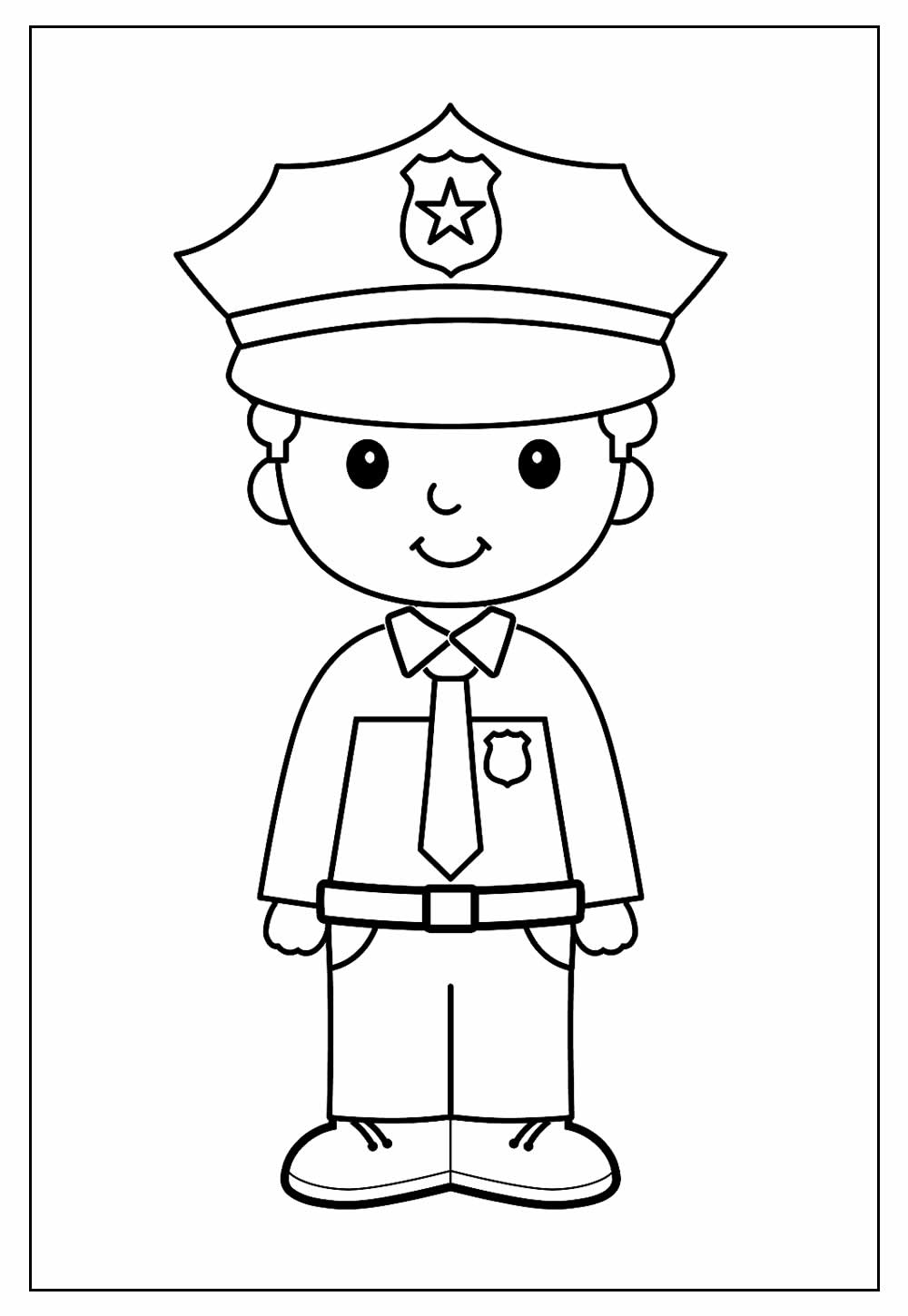 Desenho de Policial para colorir