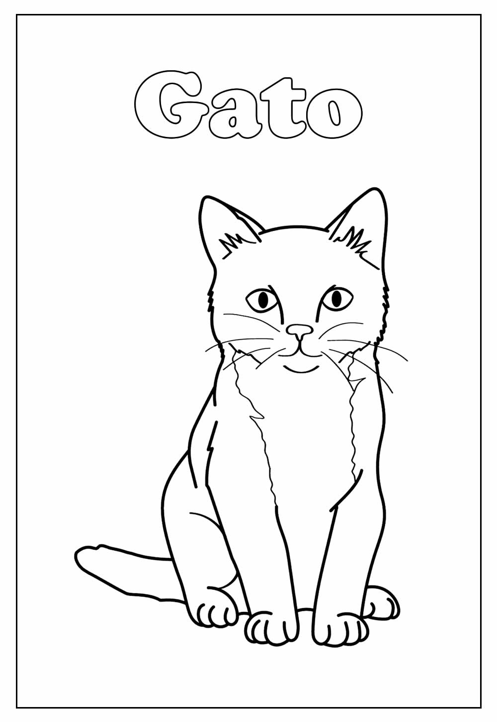 Desenho Educativo de Gato para colorir