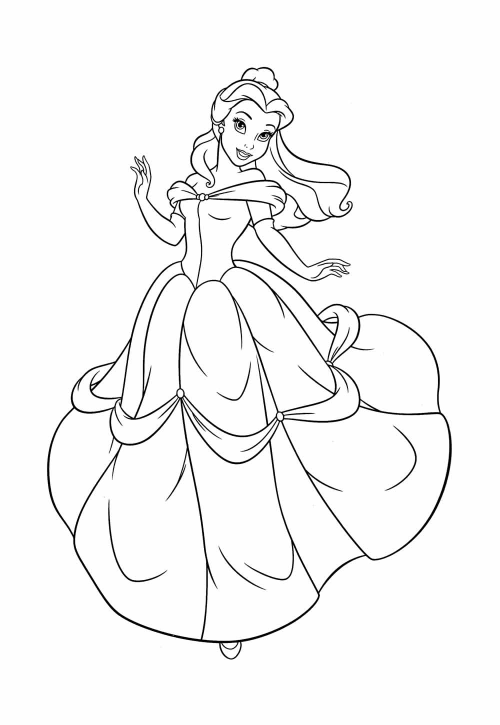 Desenho da Princesa Bela para colorir