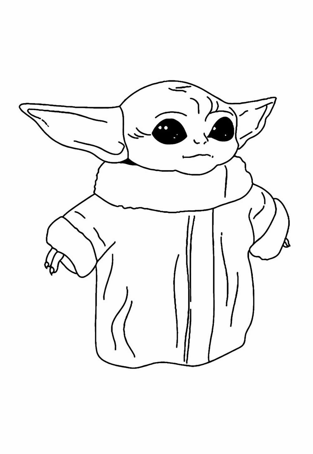 Desenho de Baby Yoda para colorir