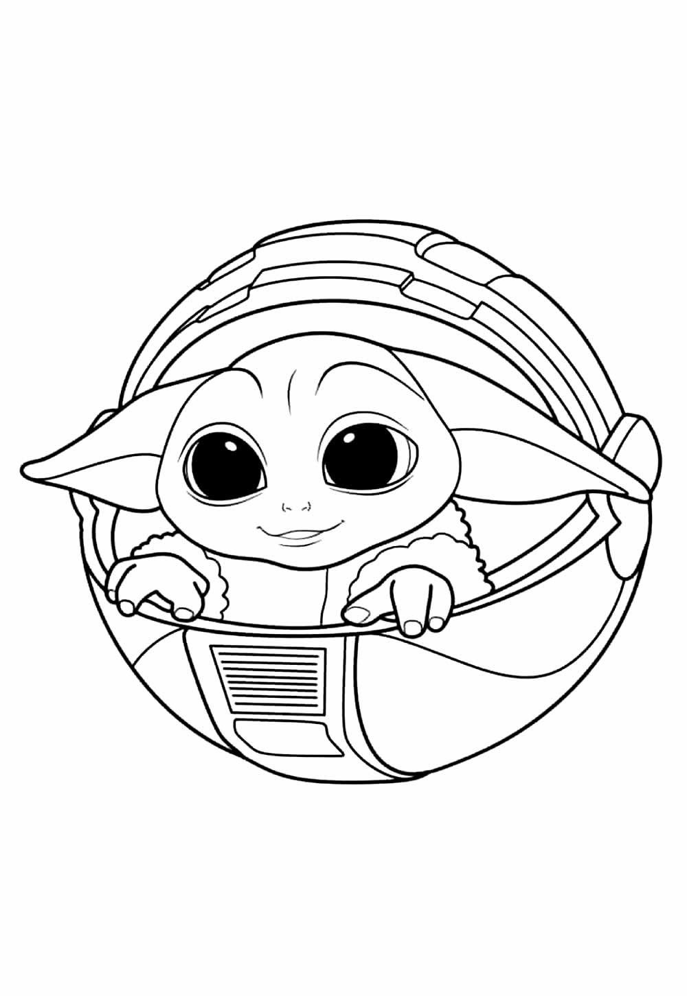 Desenho de Baby Yoda para colorir