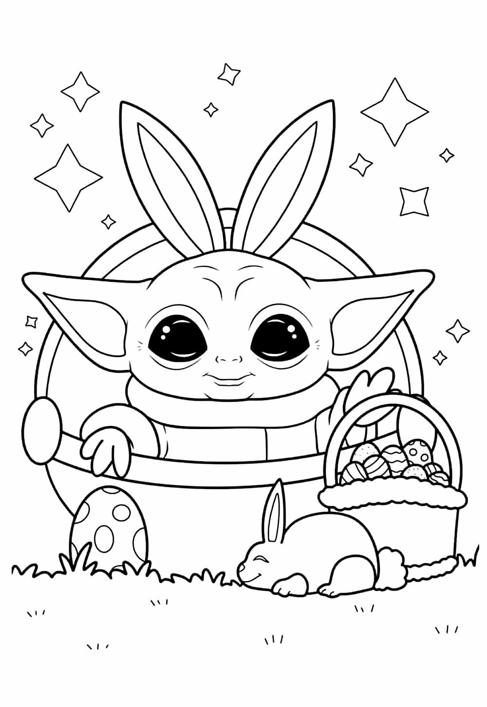 Baby Yoda para colorir