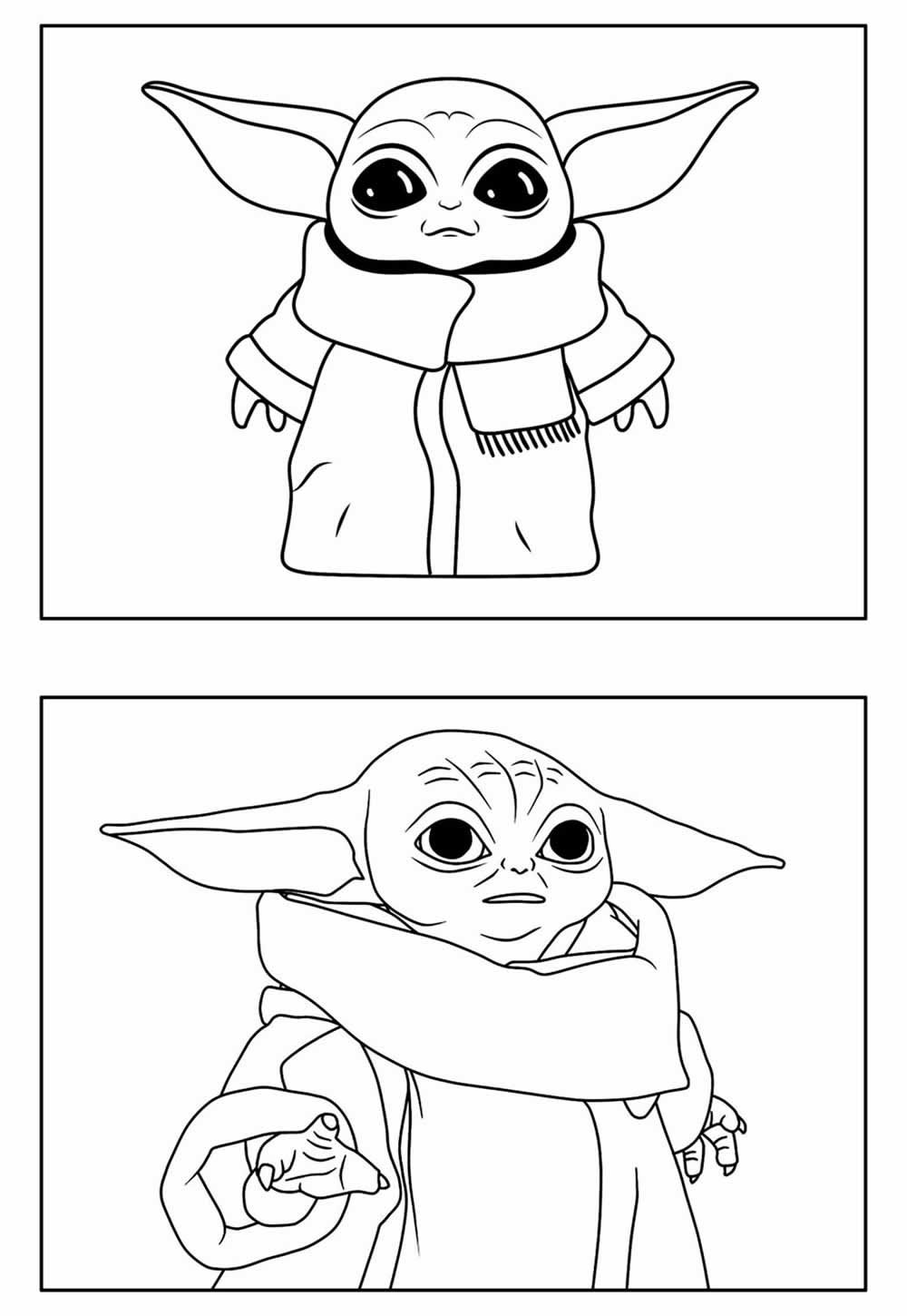 Desenhos de Baby Yoda para colorir