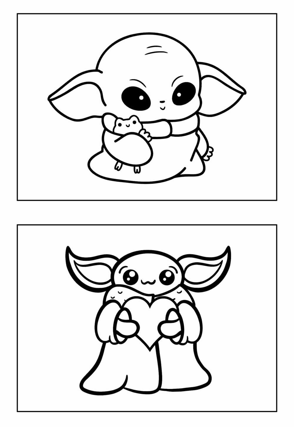 Desenhos de Baby Yoda para pintar
