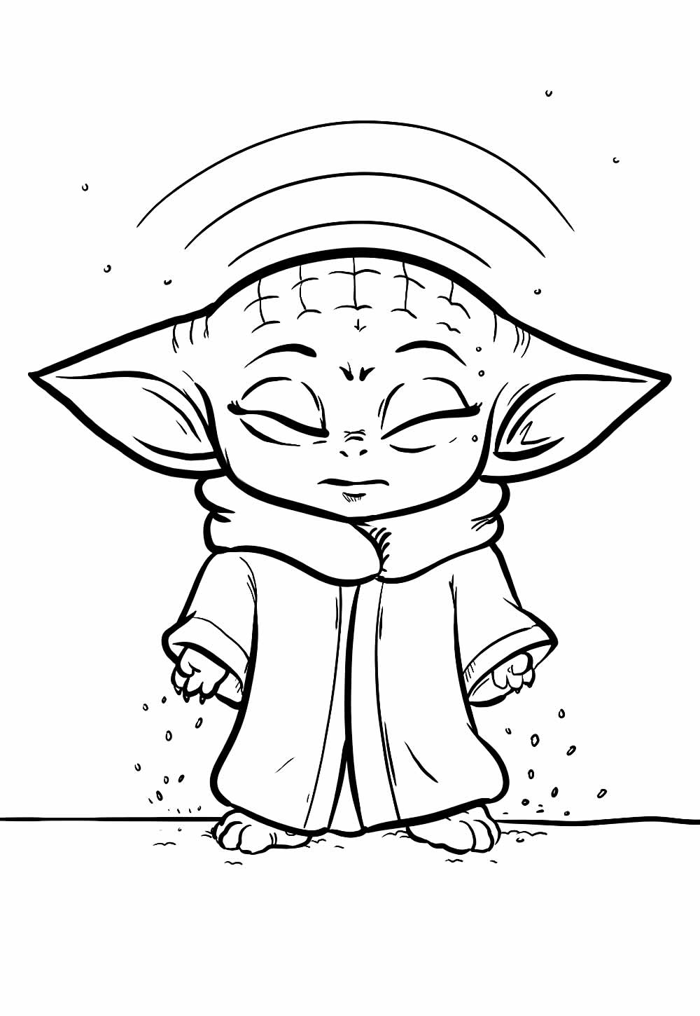 Desenho de Baby Yoda para pintar
