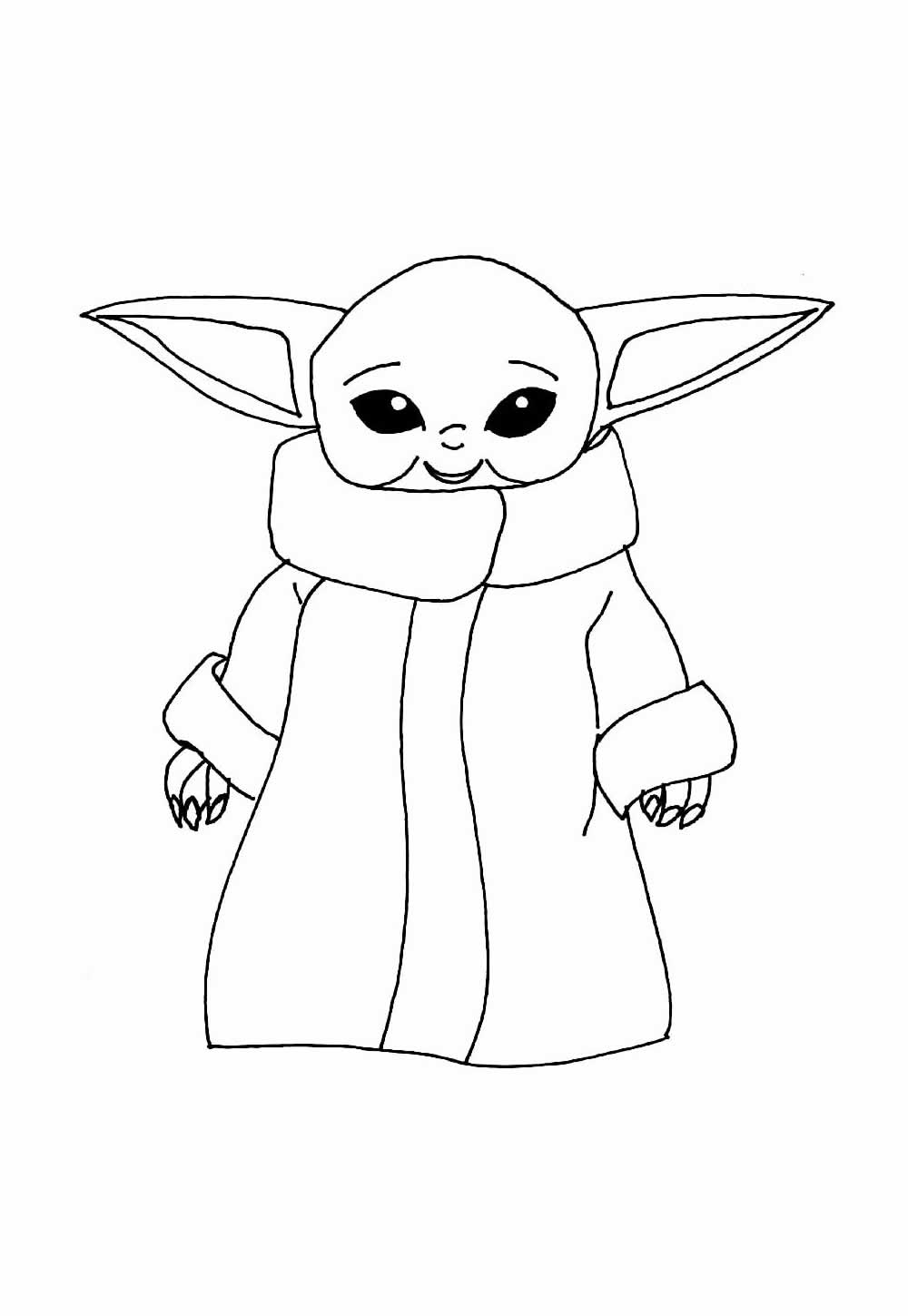Baby Yoda para colorir e pintar