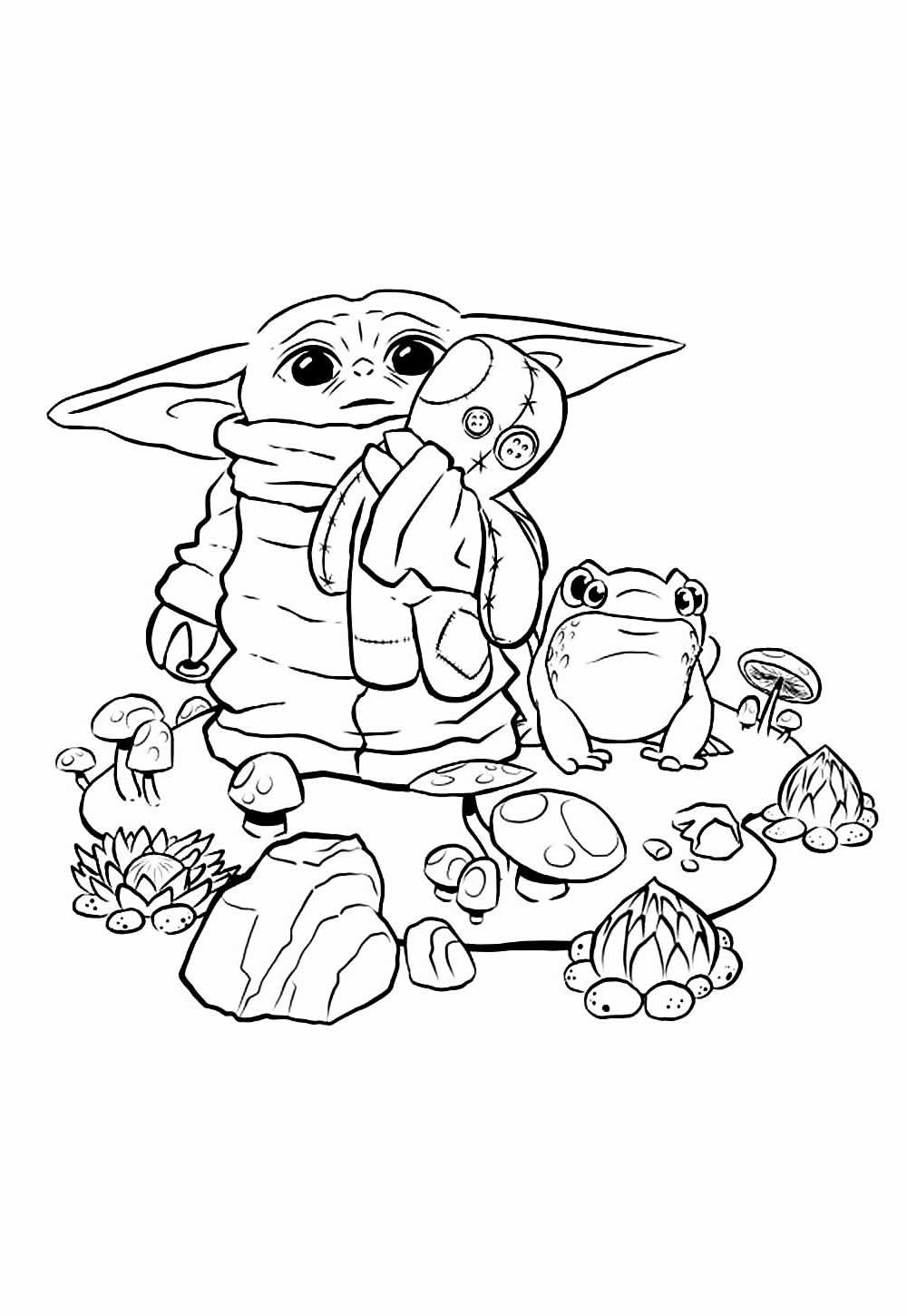 Desenhos Baby Yoda Colorir
