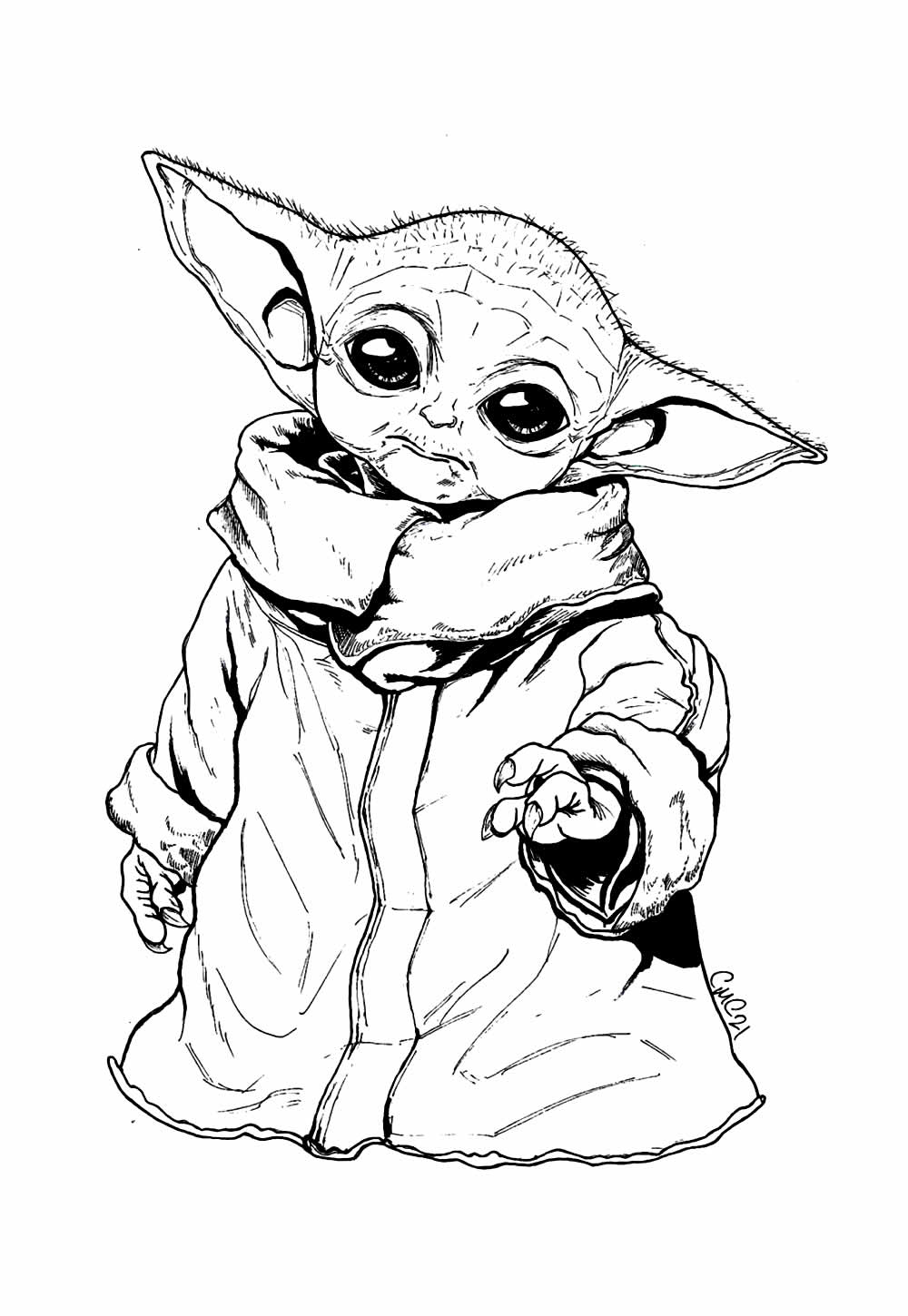 Desenhos Baby Yoda Pintar