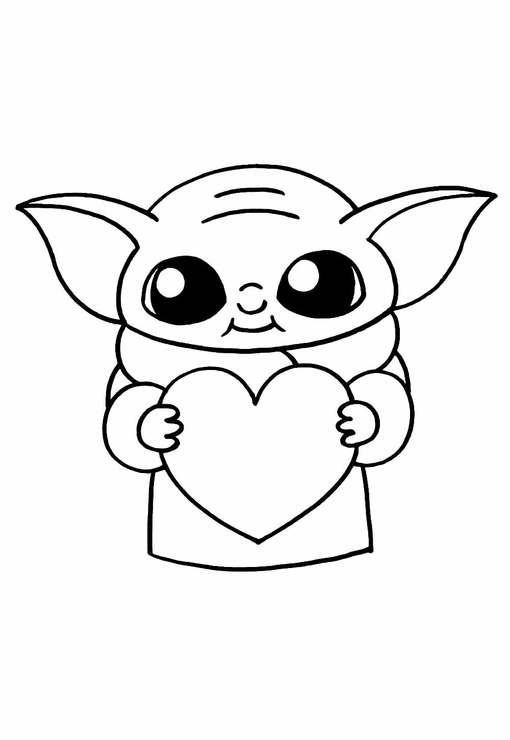 Página para Colorir de Baby Yoda