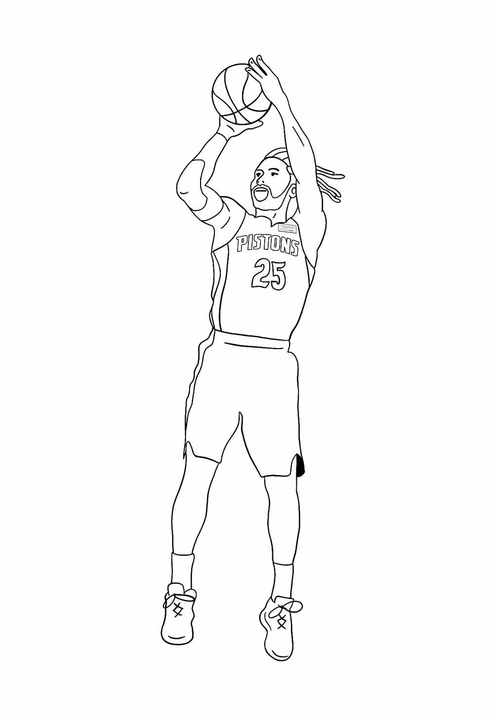 Desenho de Jogador de Basquete para colorir