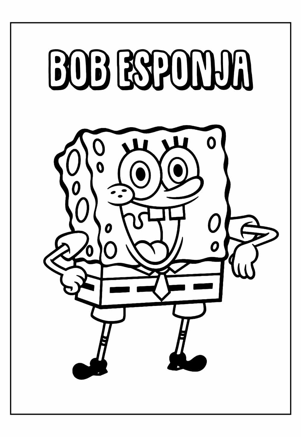 Desenho Educativo do Bob Esponja para colorir