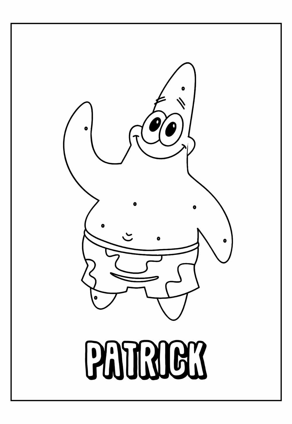 Desenhos do Patrick para imprimir e colorir