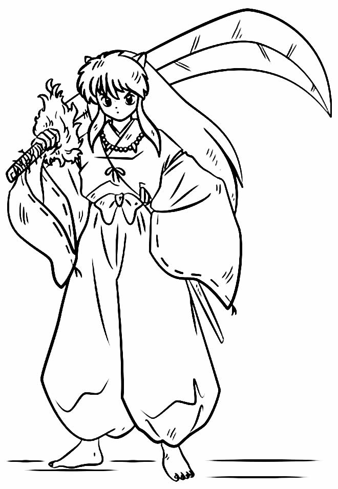 Desenho de InuYasha para colorir