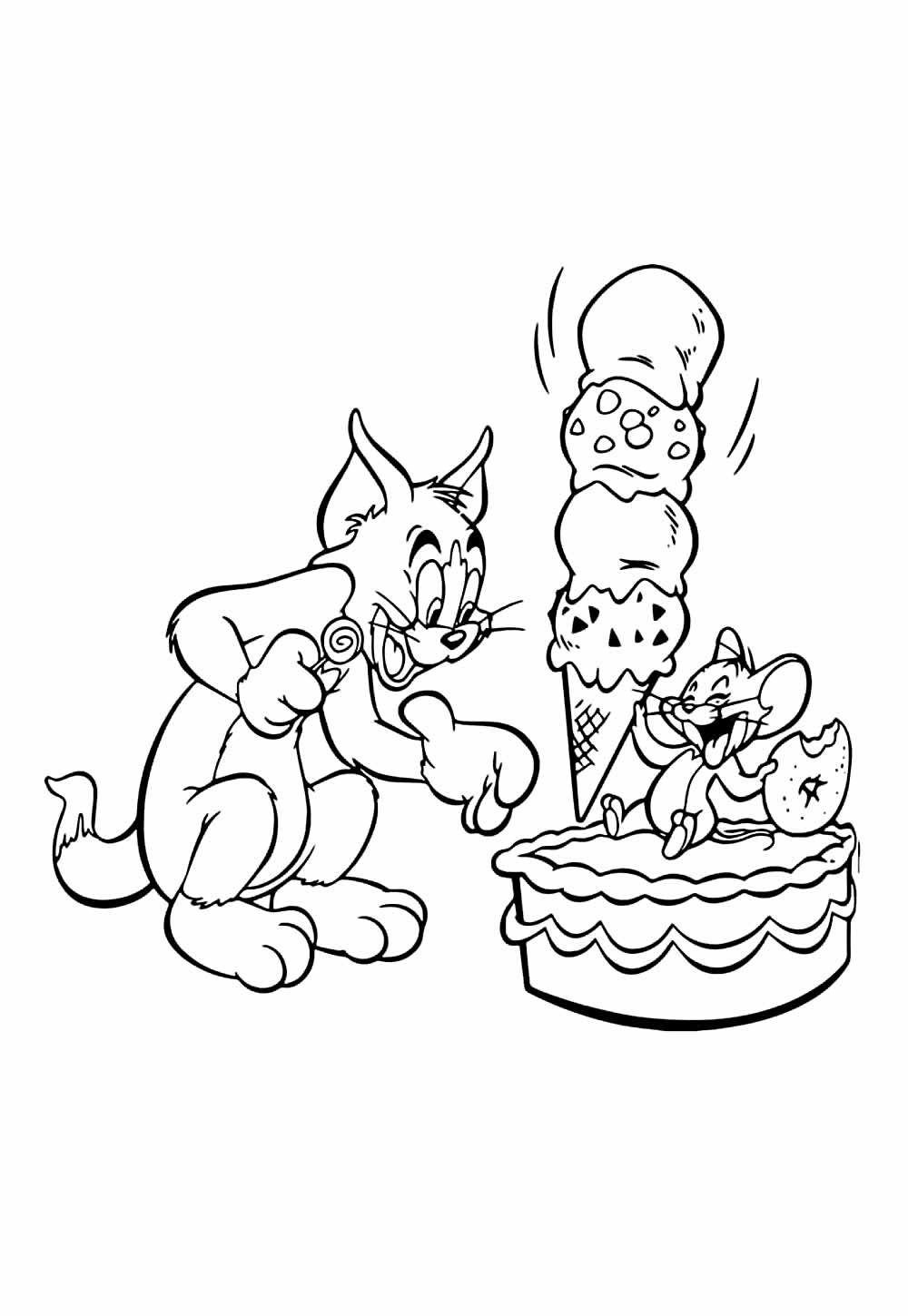 Desenho Tom e Jerry para pintar
