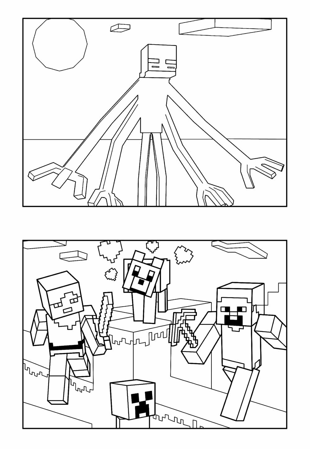 Desenho Minecraft Imprimir e Colorir