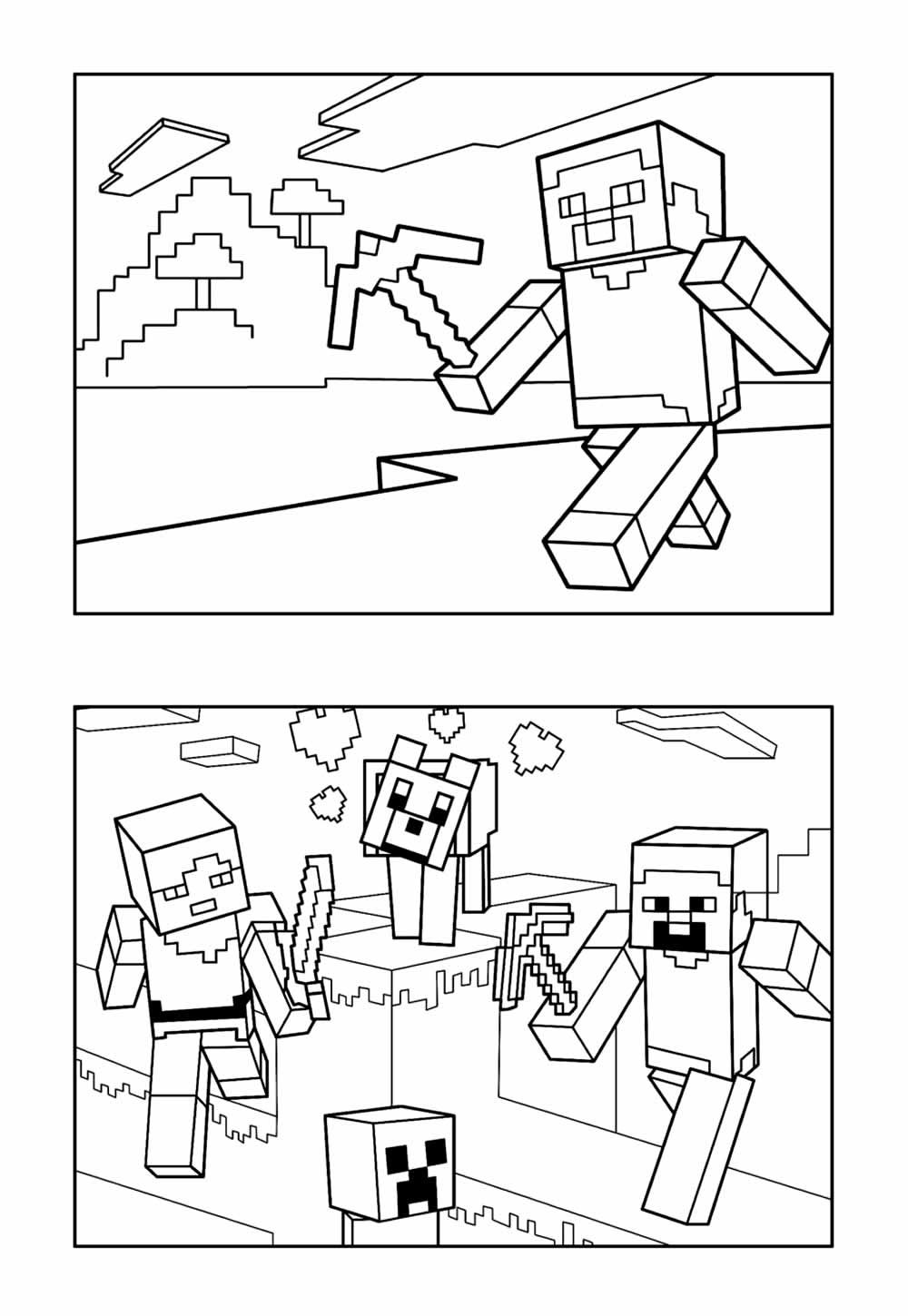 Desenho Minecraft Imprimir e Pintar
