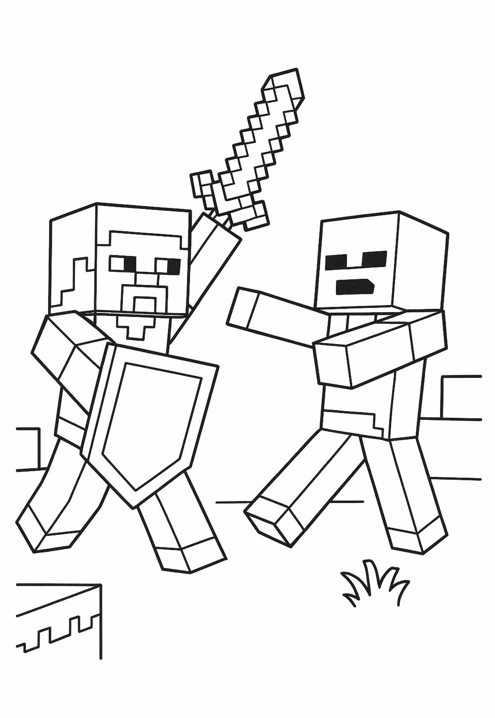 Desenho de Minecraft para pintar