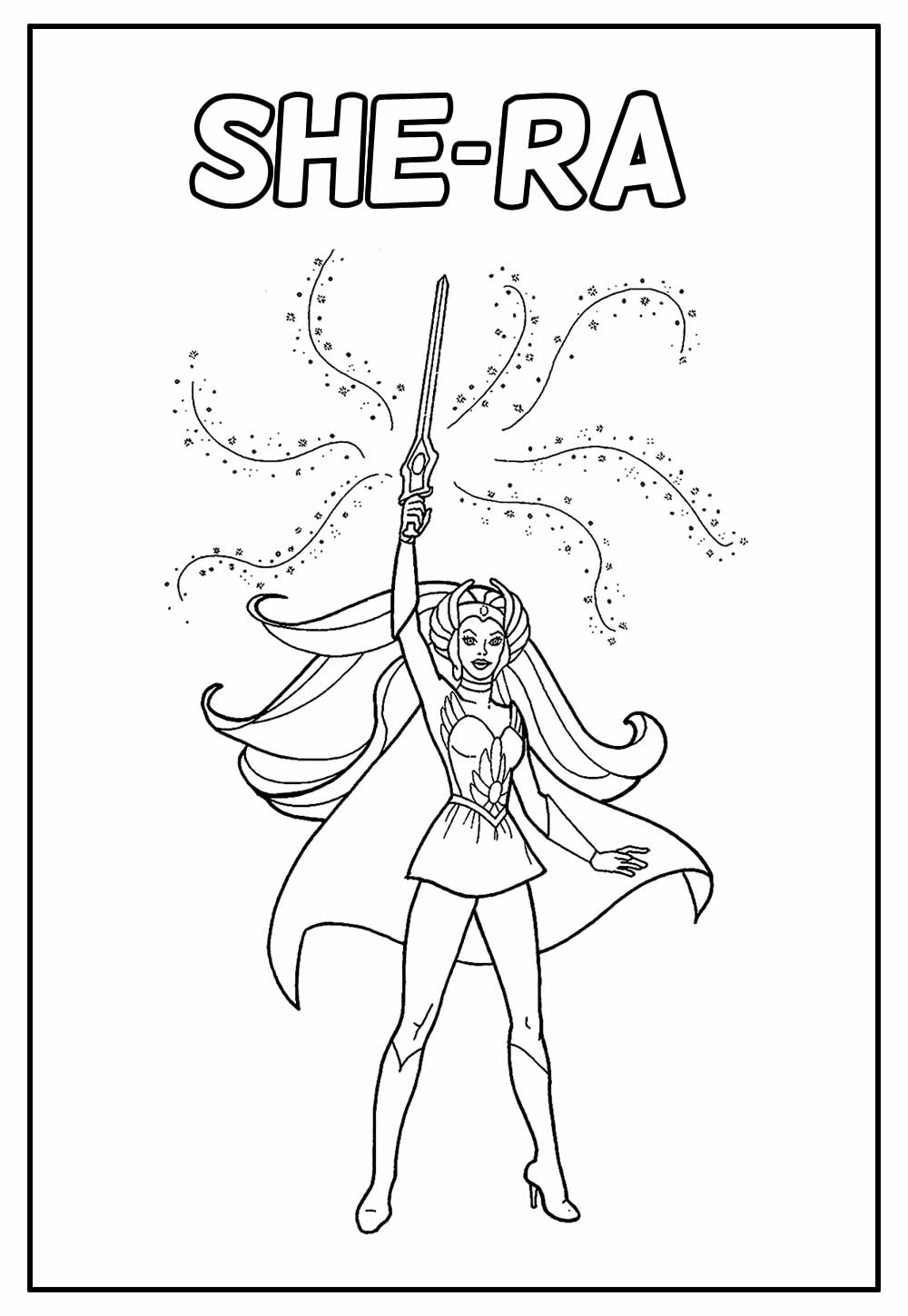 Desenho Educativo da She-Ra para colorir