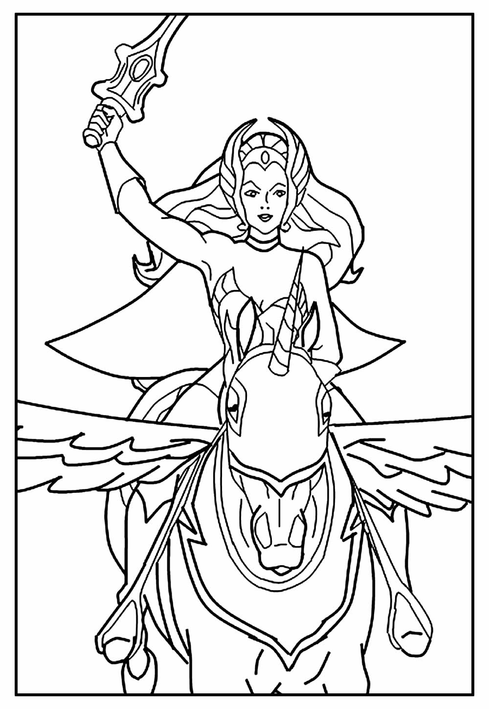 Desenho da She-Ra para colorir