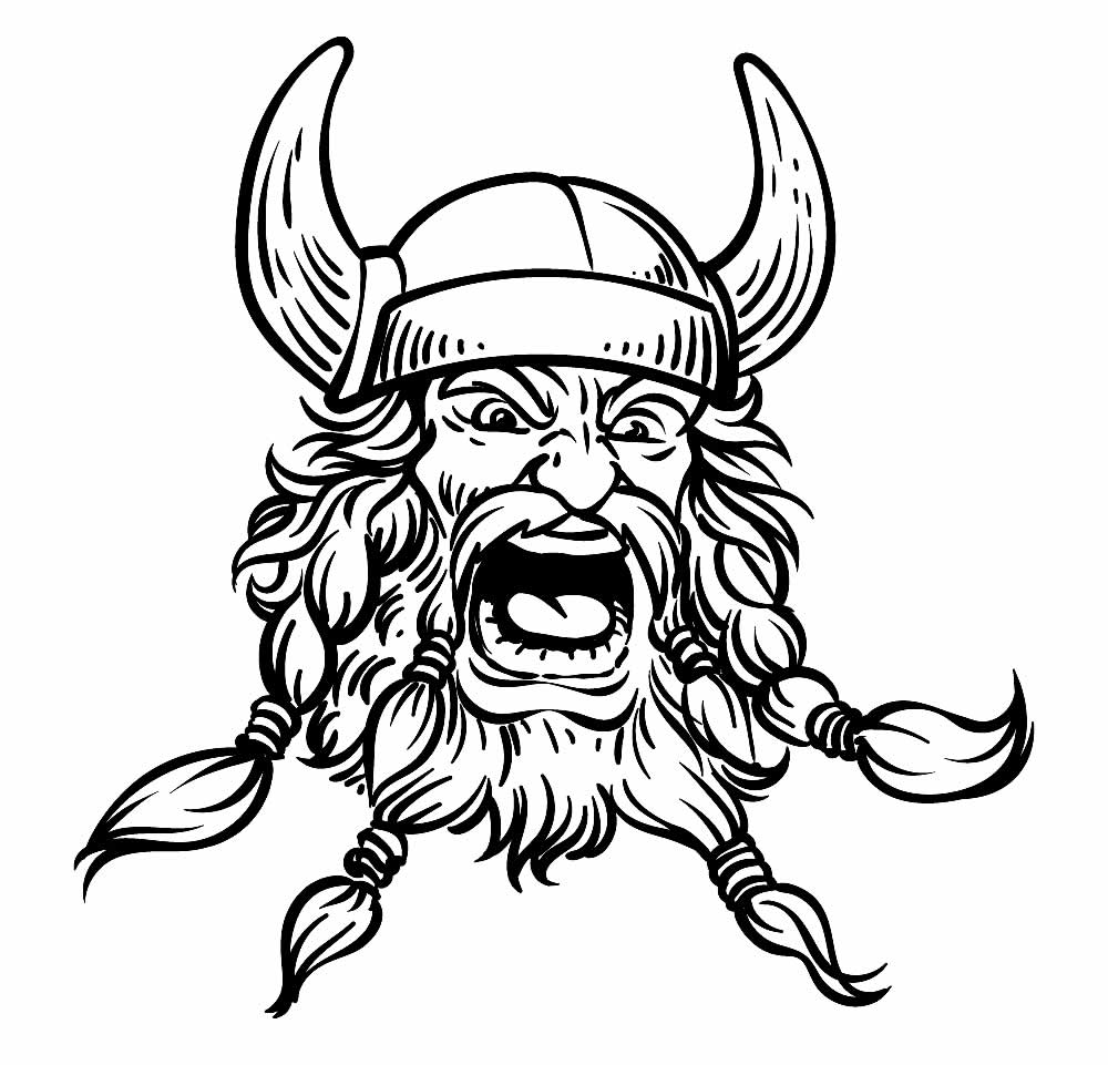 Desenho de Viking para colorir e pintar