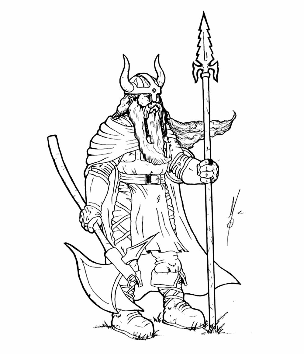 Desenho de Viking para pintar