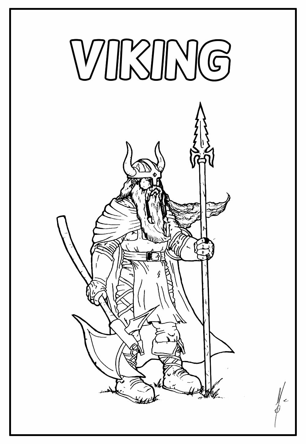 Desenho Educativo de Viking para colorir