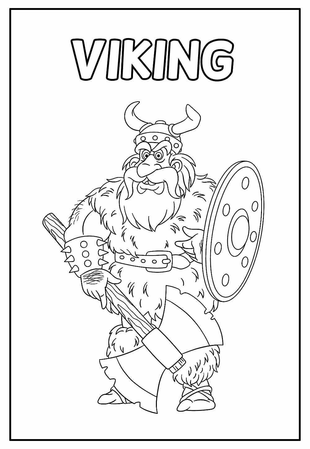 Desenho de Viking Educativo para Colorir