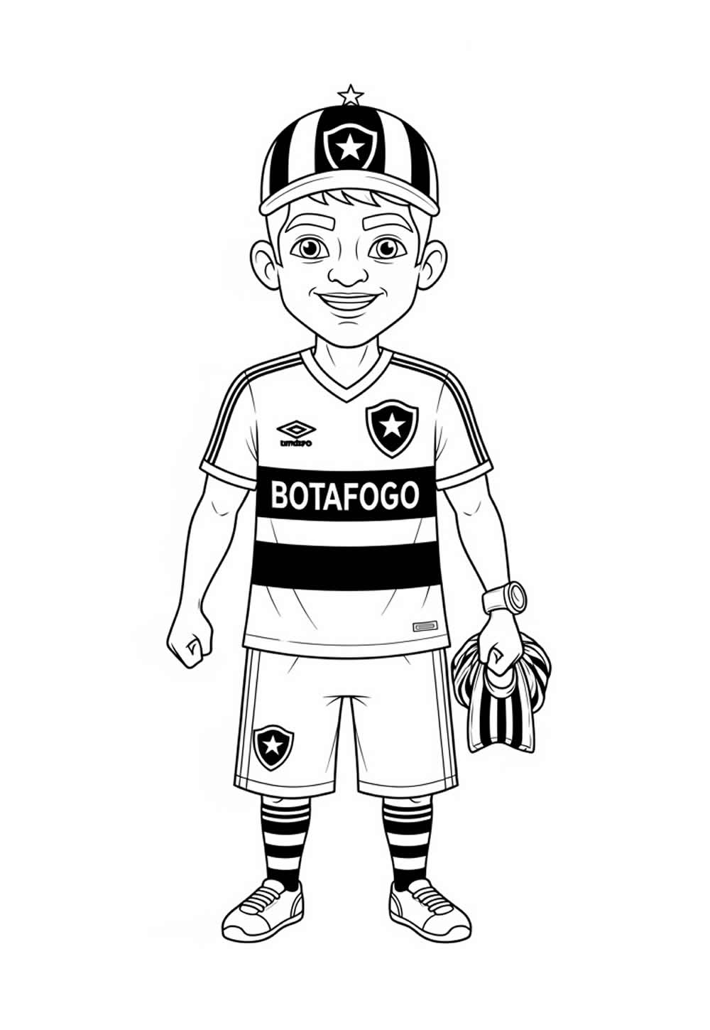 Torcedor do Botafogo para colorir