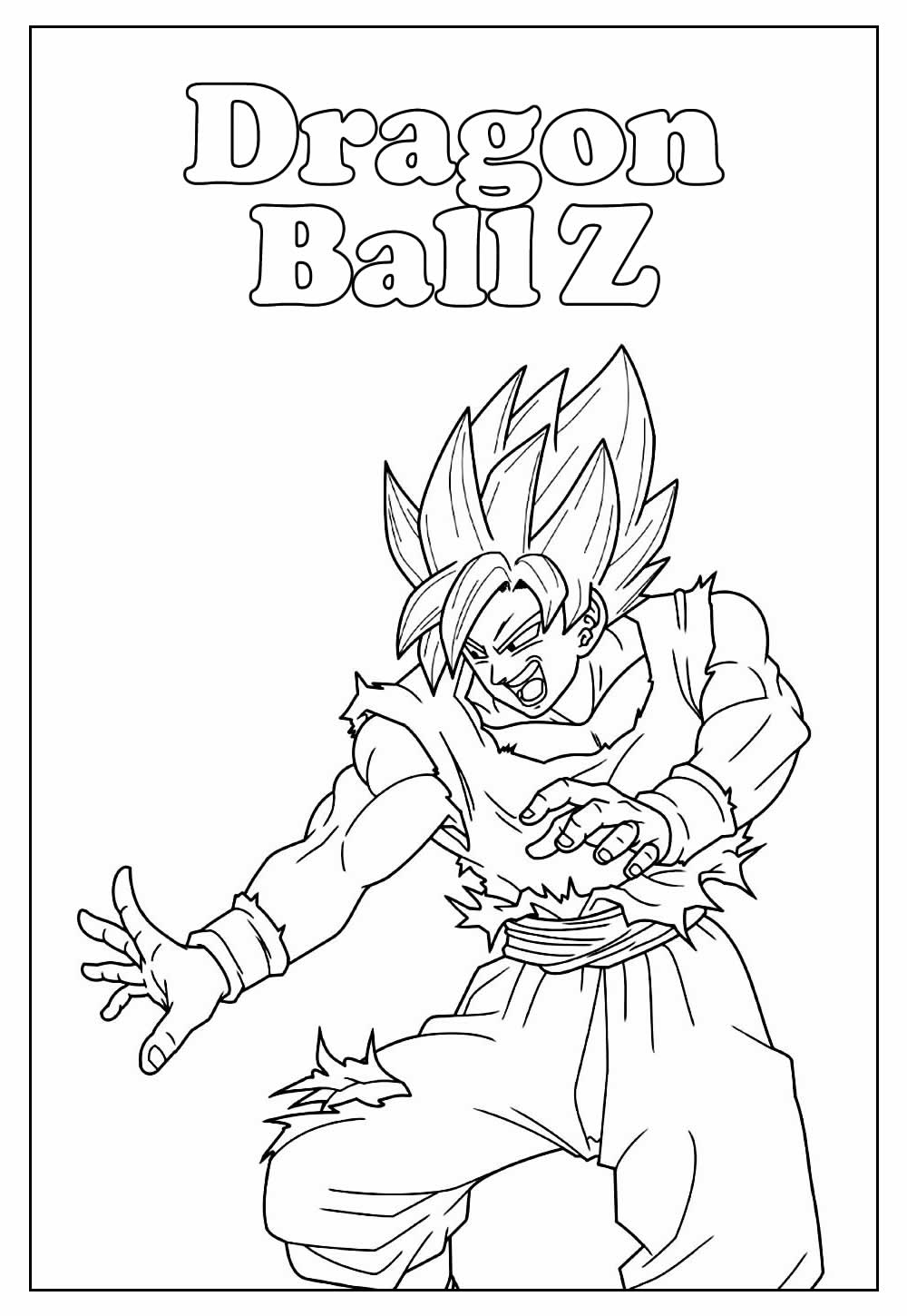 Desenho Educativo de Dragon Ball Z para colorir