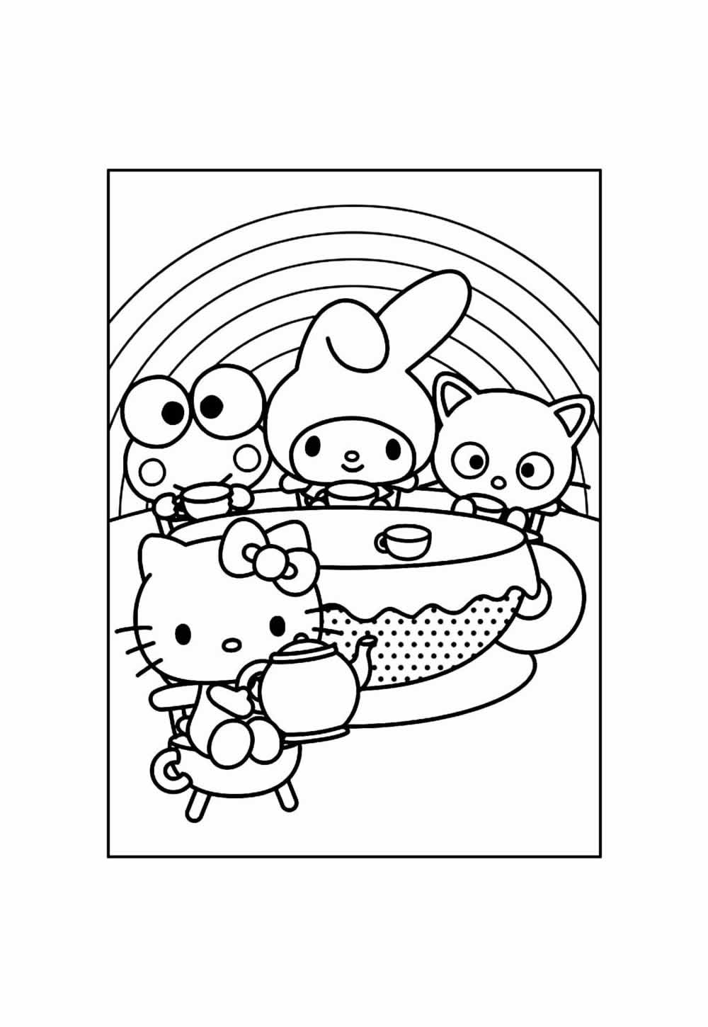 Desenho de Hello Kitty para pintar