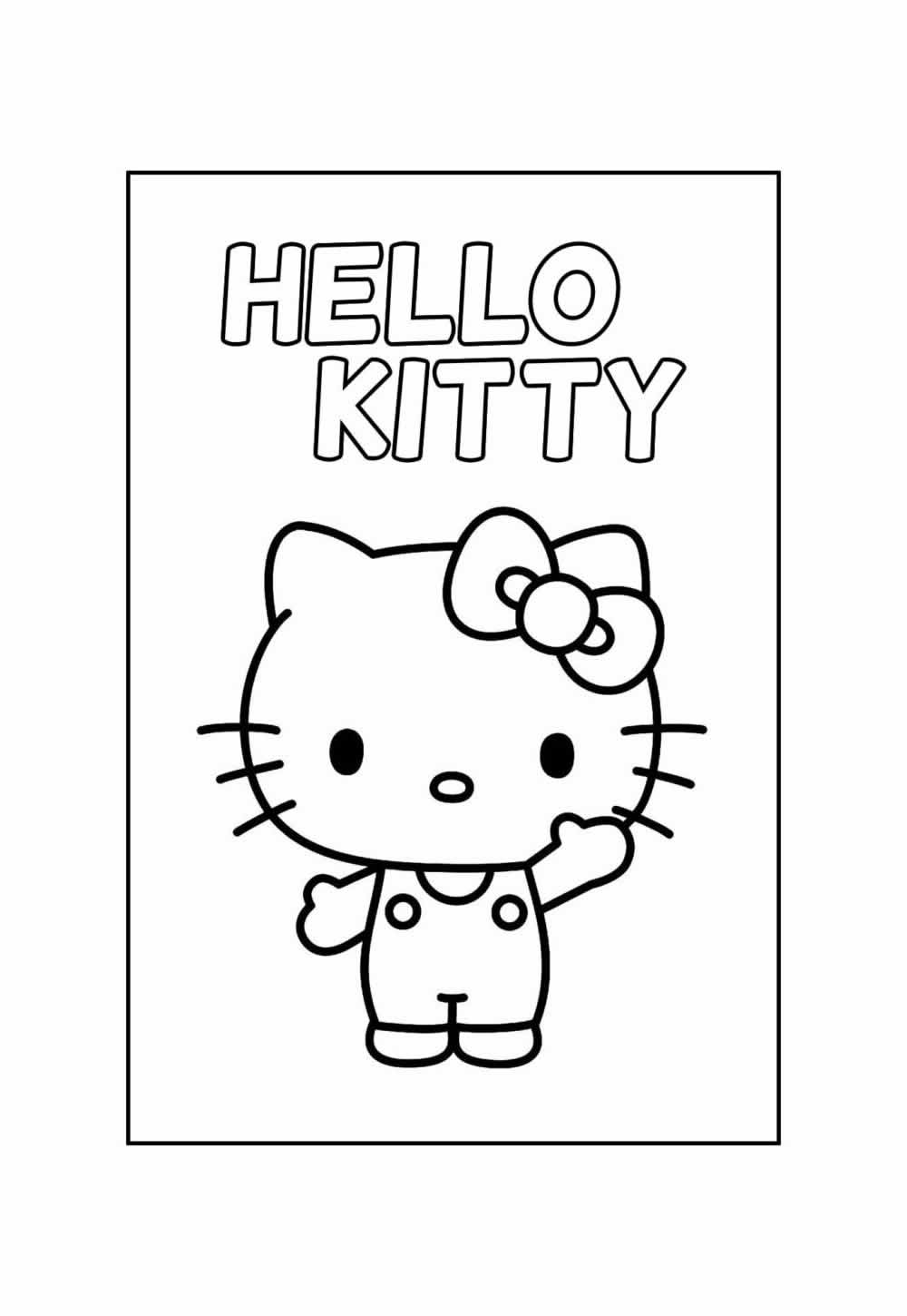 Desenho Educativo da Hello Kitty para colorir