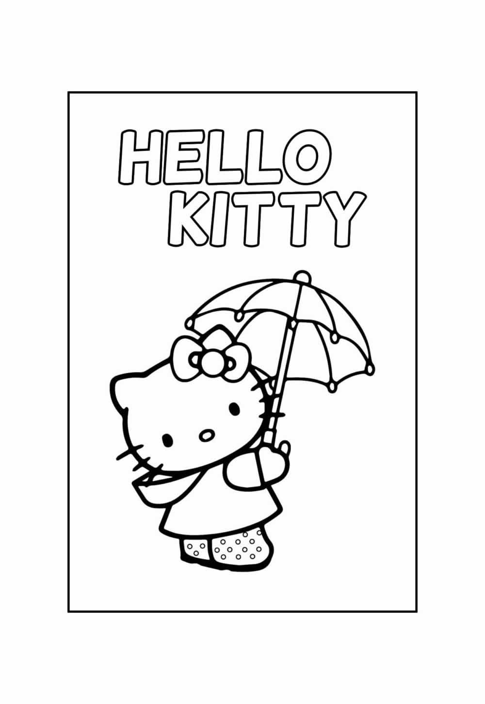 Desenho da Hello Kitty para colorir