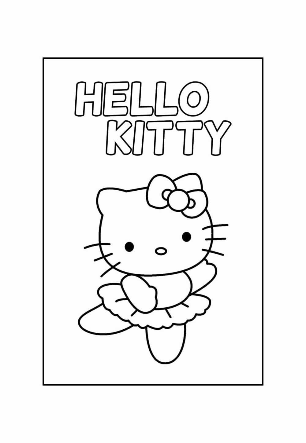 Desenho Educativo da Hello Kitty para pintar