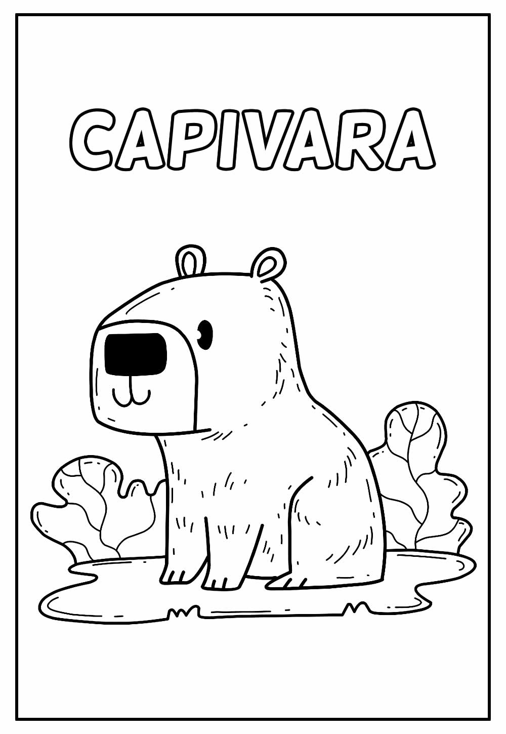 Desenhos de Capivara para colorir - Bora Colorir