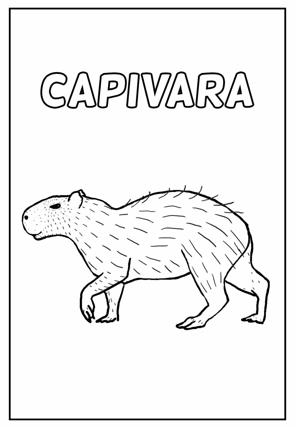 Pinte o seu mundo com as páginas para colorir da Capivara - grátis