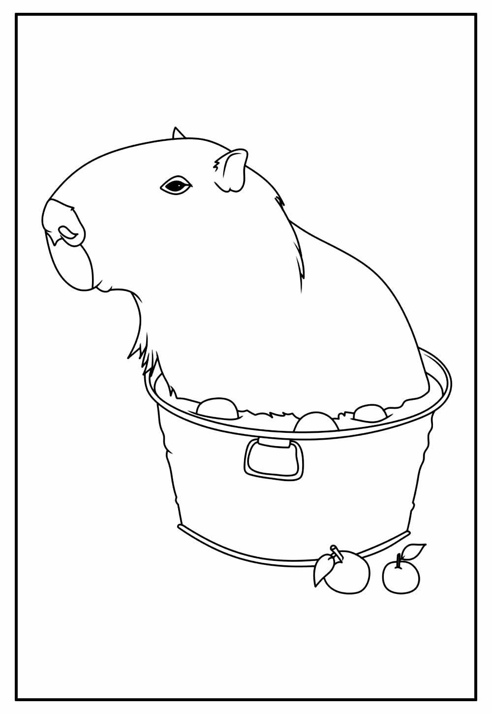 10 Desenhos de Capivara Kawaii para Imprimir e Colorir