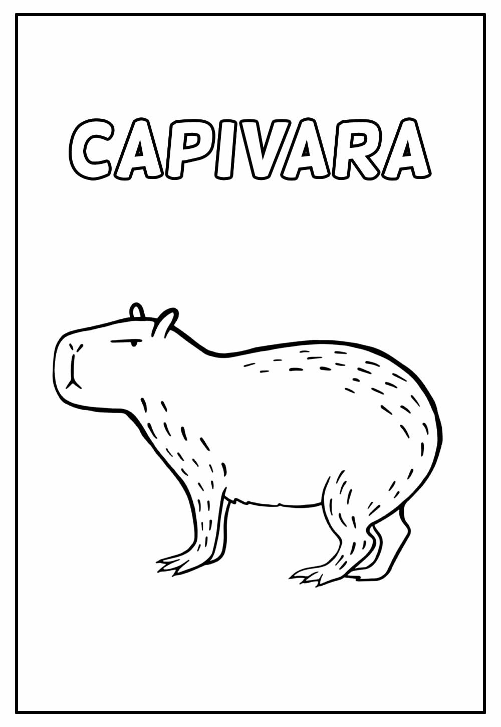 Desenho de capivara para colorir